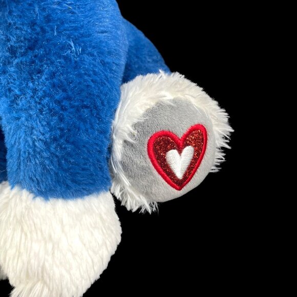 Husky-Inspired Plush Toy With Heart Embroidery & Silver Horn 12" Tall - Picture 3 of 6